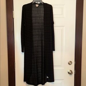 Mossimo Long Open Knit Cardigan Sweater S Black Vintage Open Front Lightweight